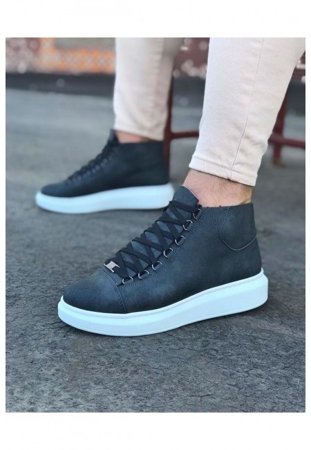 Wagoon WG032 Gri Bağcıklı Sneakers  Yarım Bilek Bot