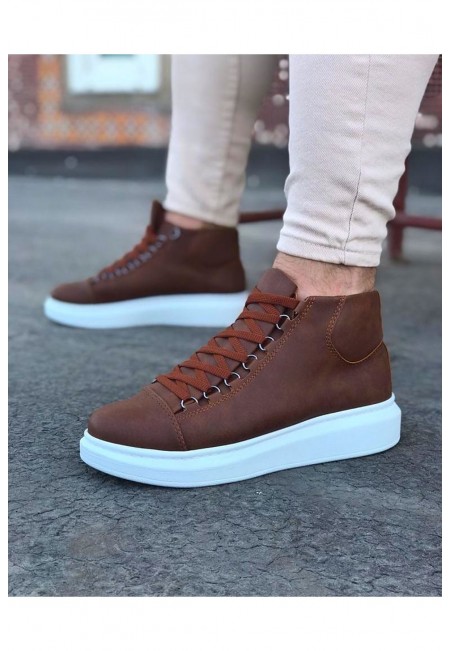 Wagoon WG032 Taba Bağcıklı Sneakers  Yarım Bilek Bot 