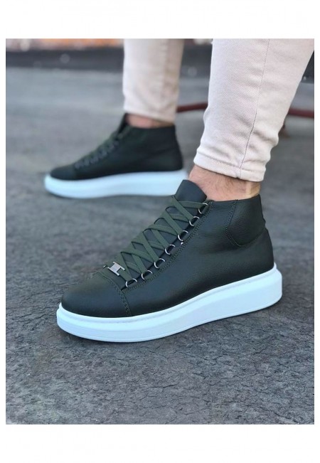 Wagoon WG032 Haki Bağcıklı Sneakers  Yarım Bilek Bot