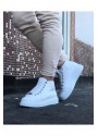 Wagoon WG032 Beyaz Bağcıklı Sneakers  Yarım Bilek Bot