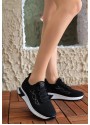 Edne Siyah Triko Bağcıklı Spor Ayakkabı