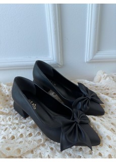 Deen Siyah Cilt Topuklu Ayakkabı